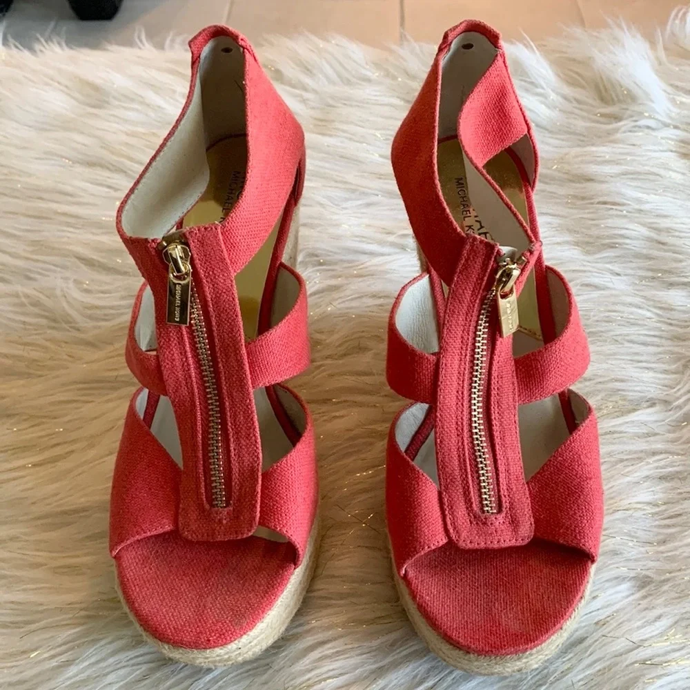 Michael Kors Damita Espadrille Wedge Sandals - Picture 1 of 11